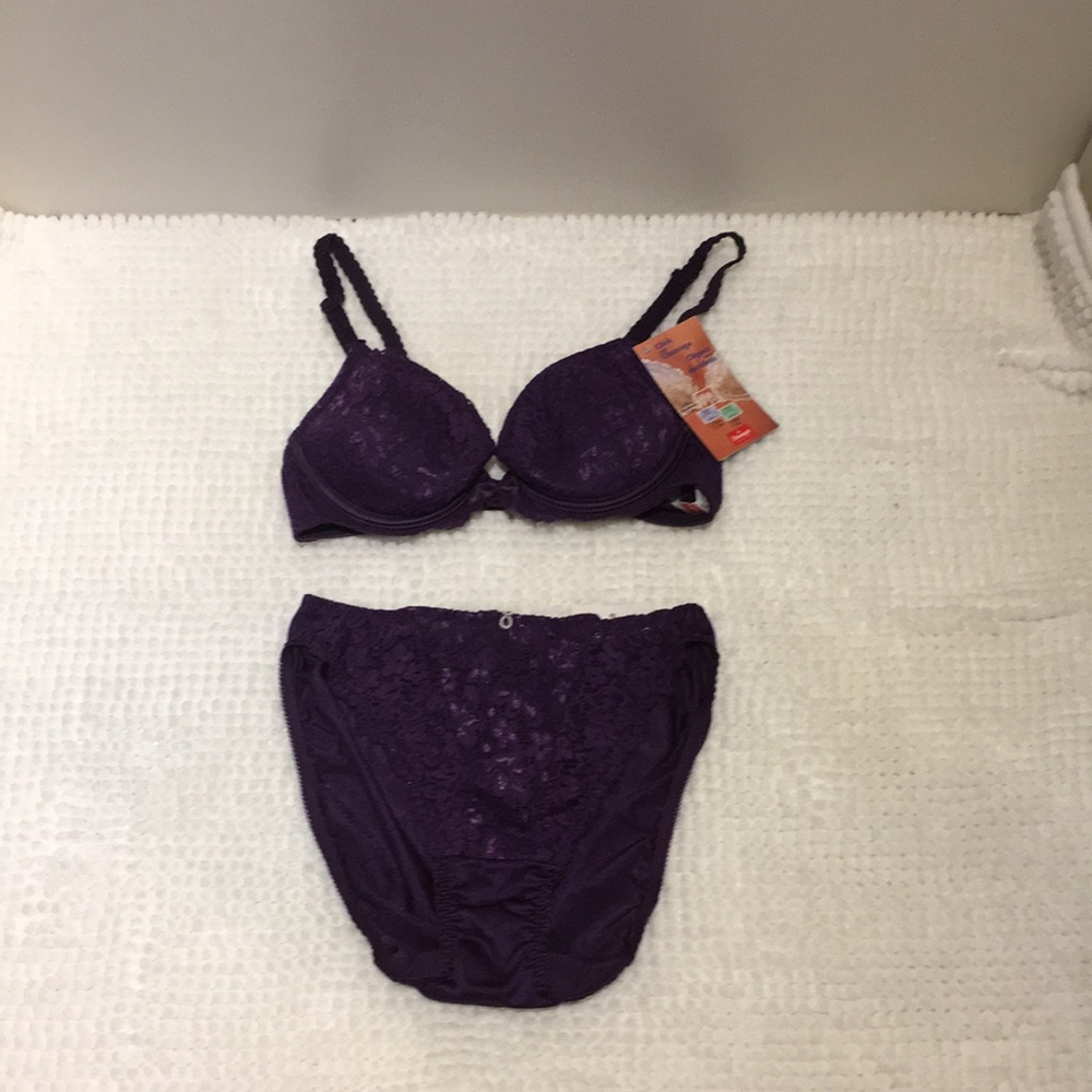 Triumph Lace purple bra and panty set